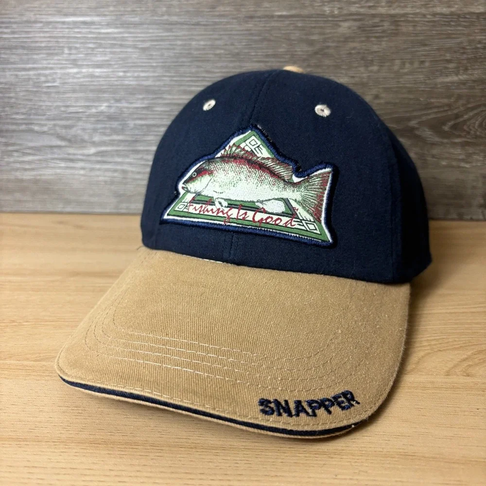 Vintage Ohero Fishing Hat Cap Strap Back Blue Fishing Is Good Mens